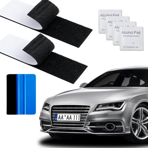 2 Piezas Portamatriculas Coche Sin Marco,Soportes Autoadhesivos para Matrículas,Resistente Soporte Matricula Coche 50 x 10 cm,Resistente a la Luvia Soporte para Matrícula Invisible para Vehículos