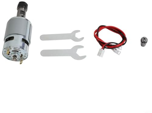 TONIXY Moteur de broche CNC 775 CC 12 V-24 V 20 000 tr/min, double roulement à billes pour mini graveur CNC