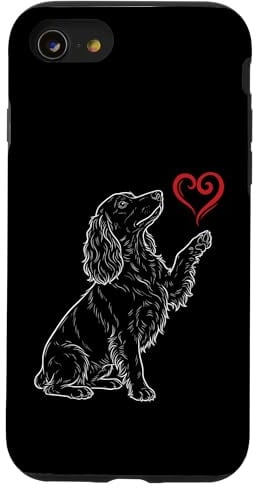 Cocker Spaniel Dog Art Holding Heart Valentines Case for iPhone SE (2020) / 7/8