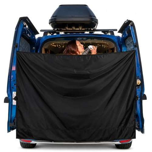 TDHLW ,Negro,72.0x66.1in, Cortina de Privacidad Trasera para Furgoneta, Ideal para Acampar, Cortina de Ducha Exterior Oxford 420d, Pantalla Opaca para PortóN Trasero, Separador de Vestidor PortáTil