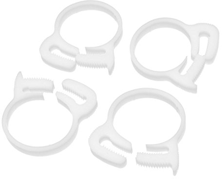 sourcing map 4Stk Doppel Greifend Plastik Schlauch Rohrschellen Festigung Weiß 30,2mm-32,5mm de