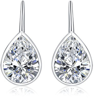 Diamond Treats 925 Sterling Silber Teardrop Ohrringe für Damen und Mädchen, niedliche birnenförmige Tropfen-Ohrringe mit Geschenkbox