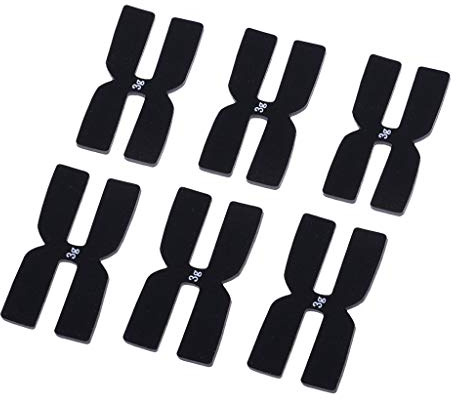 P Prettyia 6Pcs/Set Tennis Racket Weight and Balance Strips Racquet Balancer Tape H-Shaped 3g Silicone Balance Bar - Black, 4x2cm