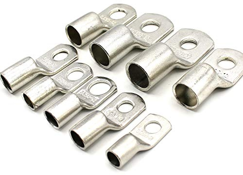 Rohrkabelschuhe 50 mm² Loch-Ø M12 aus Kupfer verzinnt Unisoliert Kabelschuhe Ring SC Kabel-Verbinder SC50-12 (10 Stück)