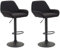 CLP 2er Set Barhocker Braga Mit Stoffbezug I 2 x Barstuhl Mit Lehne Und Fußstütze, Farbe:schwarz, Gestell Farbe:schwarz