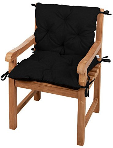 Gutekissen® Bankkissen, Sitzkissen, Rückenlehnen, Gartenkissen, Steppkissen, Doppelkissen, Sitzmöbel, Sitzbank-Kissen, Gartenschaukel, Gartenmöbel Law (50cmx50cmx50cm, Schwarz)