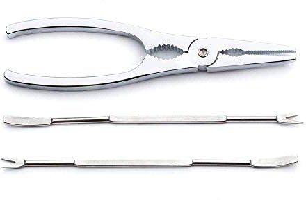 Jean-Patrique Lot de 3 ustensiles pratiques pour fruits de mer - Pour noix, homard, crabe, crabe, fourchette, pioche et fruits de mer