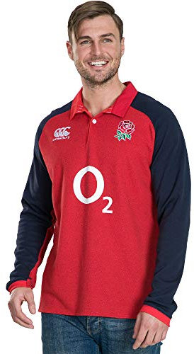 Canterbury of New Zealand Men England 19/20 Vapodri Alternate Long Sleeve Classic Rugby Jersey - Union Red Marl, Small