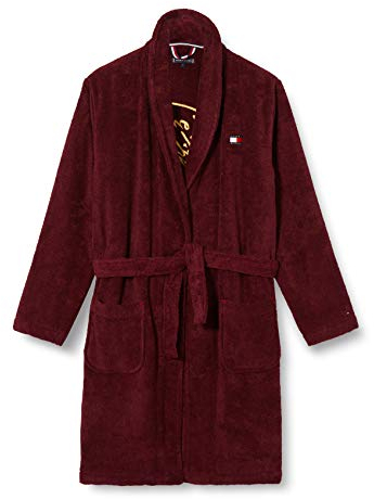 Tommy Hilfiger Jungen Towelling Signature Robe, Deep Rouge, M