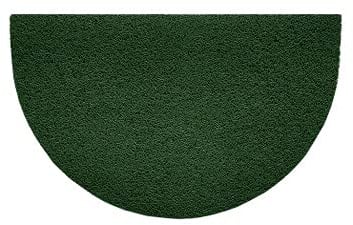Nicoman Embossed Halfmoon Half Circle Door Mat Dirt-Trapper Jet-Washable Doormat 70x44cm (Green, PLAIN) - Use on Carpet ONLY