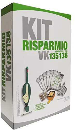 Webeingstore Kit Risparmio Sacchetti Per Folletto VK135 VK136