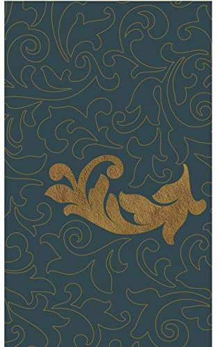 PLAGE Papier peint intissé bleu et or, motifs décoratifs, arabesque floral, 250 cm X 150 cm, décoration intérieure, panoramique.