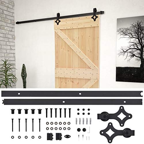 vidaXL Puerta Corredera con Herrajes Corrediza Entrada Deslizante Cuarto de Baño Salón Hogar Sala de Estar Habitación 80x210 cm Madera Maciza de Pino