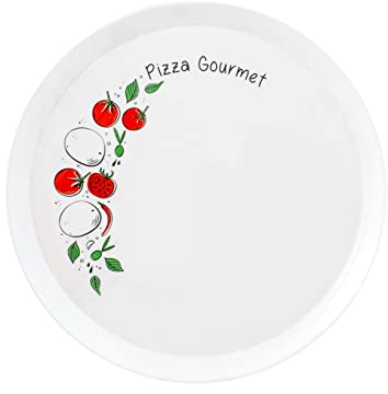 Bormioli Rocco 844768 Pomodoro Set Piatti Pizza, Vetro Opale, Bianco, 33,5 Cm