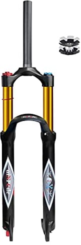 aiNPCde MTB Front Fork 26 Bike Air Fork 27.5 29 Inch 140mm Travel, FO01-RK21 1-1/8 Straight/Tapered Tube XC Mountain Bike Bicycle Suspension Fork for 1.5-2.45 Tires