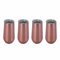 Hacbop Stainless Insulated Wine Tumbler with Lid -Portable Egg Shape Cup Fashion Gift Cup-6 Oz,Rose Gold (4 Pack)