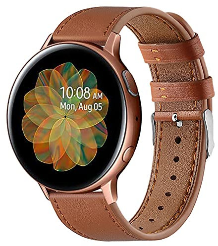 Correa Compatible Con Samsung Galaxy Watch 4/4 Classic/Active 2/42mm/3 41mm/Huawei GT2/GT3 42mm - Pulsera de Cuero 20mm Para Hombre y Mujer