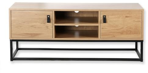 Casâme Mueble De TV Acabado Roble 2 Puertas Y Baldas Centrales - 120 Cm