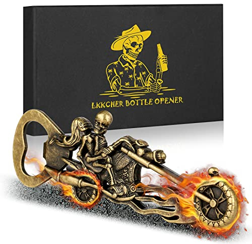 LKKCHER Coole Motorrad Skelett-Ritter-Geschenk, Bierflaschenöffner, Personalisierte Geschenke für Männer, Adventskalender Füllung Männer, Weihnachtsgeschenke Geburtstagsgeschenk Gadgets für Männer
