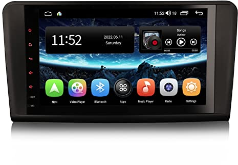 Erisin 9 Zoll Android 11 Wireless CarPlay Autoradio mit Navi GPS für Mercedes Benz W164 X164 GL/ML-Klasse Unterstützt Bluetooth Android Auto DSP DAB+ WiFi DVB-T2 USB RDS Canbus FM 8-Kern 2GB+32GB