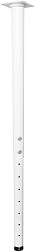 Jahof Tischbein Metall Höhenverstellbar 55-90 cm für Tischplatte, Möbelfüße Verstellbar für DIY Möbel, Schreibtisch, Esstisch, Couchtisch, Bürotisch, Ø50/45 mm, mit Schrauben, 1 Stück (Weiß)