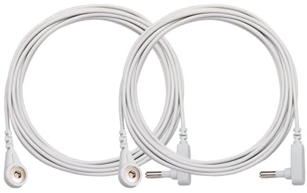 2 Pack Grounding Cords, Replacement Grounding Cable Accessories for Grounding Sheet Grounding Mat, for All Fashionable Brands White（15 Ft）