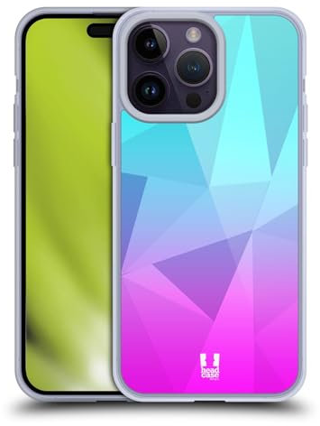 Head Case Designs Rosa Acqua Ombre Geometriche Custodia in Gel [Protezione di Grado Militare] Compatibile con Apple iPhone 14 PRO Max E Compatibile con MagSafe