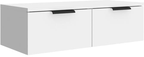 vidaXL Armoire Murale Armoire Suspendue Centre de Divertissement Flottante Salon Salle de Séjour Blanc 68x30x20 cm Bois d'Ingénierie