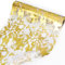 Tischläufer Vlies Tischband Gold, 30cm x 5m Glänzend Tischband Rolle Gold, Tischband aus Organza Gold, Golden Metallic Hochzeit Tischdeko Dekostoff für Hochzeit Kommunion Geburtstag Party