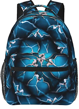 Blaue Agave Kaktus Rucksäcke Schule Buch Reise College Umhängetasche für Mädchen Jungen, mehrfarbig, One size