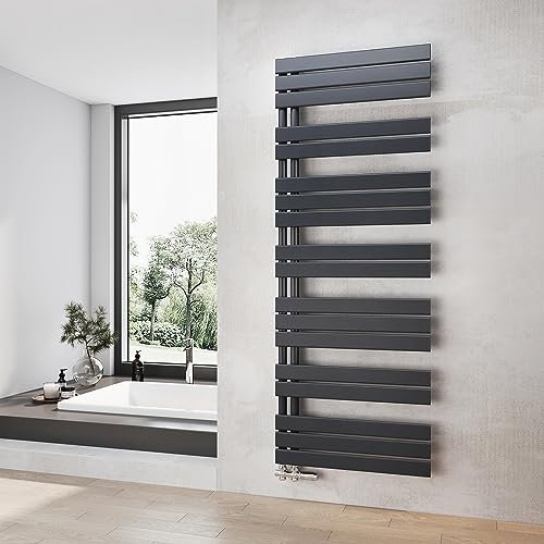 Heilmetz Badheizkörper Anthrazit Handtuchtrockner Heizung 600 x 1662 mm Bad Heizkörper Handtuchheizkörper Handtuchwärmer