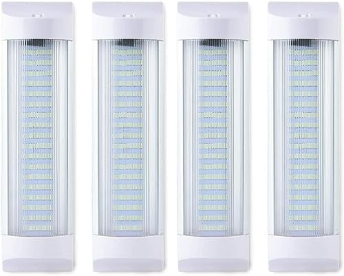 4 barras de luz LED interiores de 12 V, lámpara blanca de 4 W, 72 LED, luz de techo universal para coche, caravana, caravana, camión, barco, con interruptor de encendido/apagado