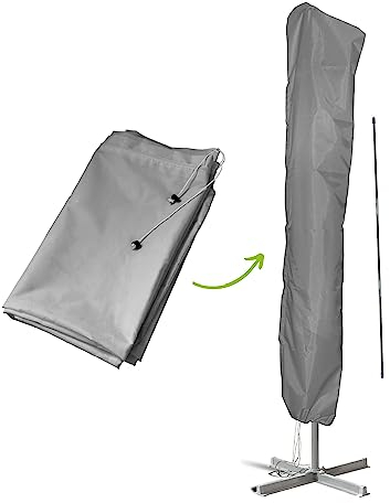 casmartis Sonnenschirmhülle mit Stab für Schirme bis Ø 2 m (rund) | 2 x 1,5 m (eckig) - Wasserdicht, UV-beständig - Premium Sonnenschirm Schutzhülle