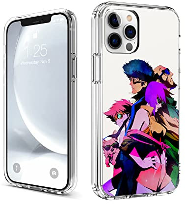 CHENQIAOHU Kompatibel mit iPhone 12 Pro Max Hülle, Ganzkörperschutz, stoßfest, schützend, transparent, schlank, dünn (Anime-Cowboy-Bebop-Comic-1)