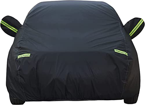 nenyan Maßgeschneiderte Autoabdeckung Outdoor Vollgarage Winter | Auto abdeckplane Wasserdicht & Staubdicht Wetterfeste | Atmungsaktive Autoplane Autogarage Kratzer Beweis Langlebige, Silberfarben
