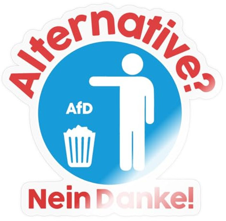Spreadshirt Alternative Nein Danke Anti-AFD Sticker Aufkleber, 10 x 10 cm, Transparent glänzend