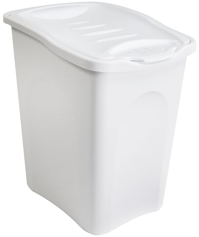 Hummelladen Wäschekorb 25 Liter klein mit Deckel - Wäschesammler ohne Löcher 36x28x40cm Wäschebox Wäschesortierer Mülleimer Recycling Haushalt Kunststoff Singlehaushalt Camping