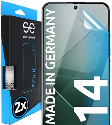 2x se® 3D SCHUTZFOLIE Transparent für Xiaomi 14,Selbstheilend, 100% Fingerabdruck & FaceID kompatibel, einfache blasenfreie Installation, Ultra-Klar, Stoß-Kratzfest, aus Deutschland
