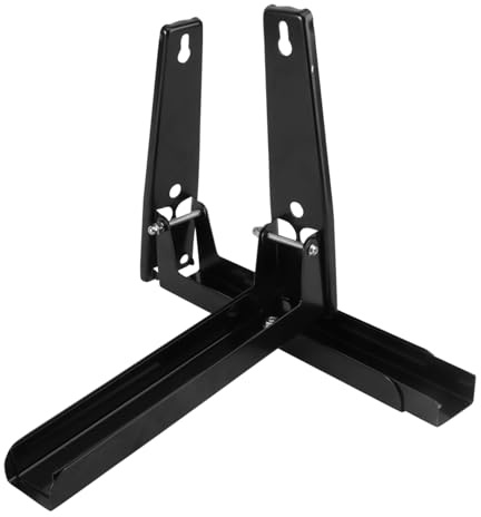 ABOOFAN Support Mural Extensible Acier Inoxydable pour Micro-Ondes Noir Étagère Fixe Murale Pratique Et Gain De Place pour Cuisine Moderne