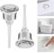 ADERTOS 2 PCS Toilet Flush Button, 38mm Single Press Push Button Round Head Toilet Cistern Push Buttons Chrome Push Buttons Toilets Flush Replacement Kit for Bathroom Water Tank Repair (Silver)