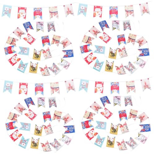 PRETYZOOM 4stücke Japanische Glückskatze Wimpel Banner Dekorative Hängende Girlande Für Restaurant Bar Cafe Izakaya Und Partydekoration Indoor Und Outdoor Verwendung
