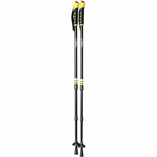 National Geographic – Bâtons de randonnée, randonnée | Bâtons anti-choc de marche en aluminium réglables | Poignée ergonomique avec cordon pour une prise sûre | Noir et Jaune