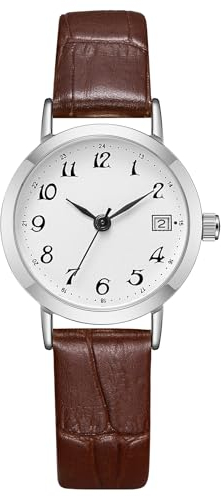 CIVO Damenuhr Lederarmband Armbanduhr Damen: Analog Quarz Uhren Datum - Kleines Gehäuse 25mm Elegant Geschenke für Frauen