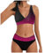 SHINEHUA Damen Bikini Set Wickeloptik Lace Up Bikini Set Neckholder Bikini Oberteil High Waist Wickel Bikinihose Tiefer V Ausschnitt Sportlich Zweiteiliger Strandbikini (A1-Hot Pink, S)