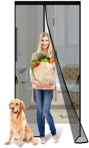 DKDDSSS Zanzariera Magnetica, Zanzariera Porta Finestra, Zanzariera Magnetica Porta Finestra, Zanzariera con Magneti per Porte, Zanzariera con Calamita, Zanzariere Magnetiche, (90x210CM, Nero)