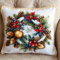 Punto Croce Kit da Ricamare Cuscini Natale Kit per Punto Croce con Fili Aghi e Tela 40x40cm Prestampato Set per Cuscino Punto Croce Cuscino Punto Croce Fai da te con Ago da Ricamo e Filo da Ric