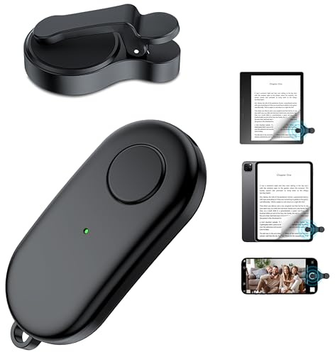 HIGHGO Tourne-page avec télécommande pour liseuses Kindle Paperwhite Oasis Kobo, accessoires pour iPhone, iPad, tablettes Android, lecture de romans, enregistrement vidéo et déclencheur de selfie
