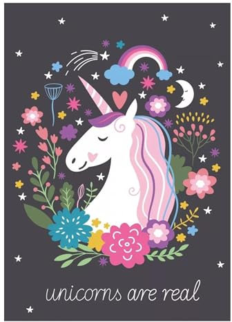 damaloo Fleecedecke mit Einhorn Motiv - Kinder Decke 100x140 cm aus Fleece - Kuschel Einhorndecke für Sofa, Couch oder Auto - Mädchen Kuscheldecke klein
