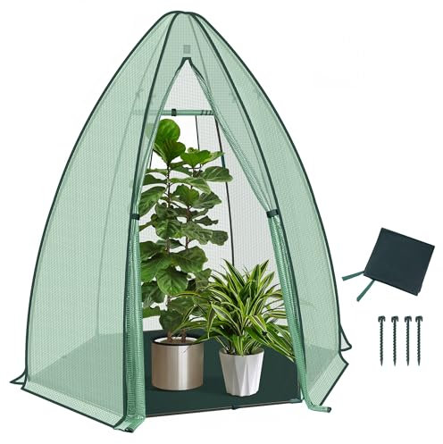 WOLTU Gewächshaus Foliengewächshaus 160x180 cm, PE halbtransparentes Tomatengewächshaus Winterschutz, Überwinterungszelt für Pflanzen wetterfest, Pflanzenhaus Grün