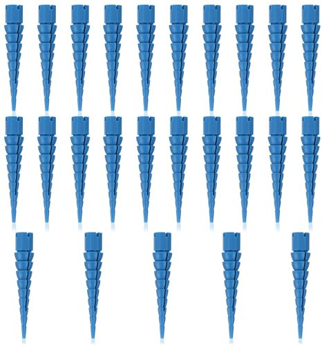 SUMNACON 25 Pcs Adjustable Wood Anchors Wall Anchors, Plastic Fixing Stripped Screw Hole Repair Kit Door Window Hinge Screw Hole Anchor, Screw Anchor Suitable with Screws Sizes #2 to #16 (Blue)